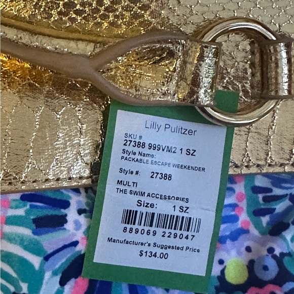 Lilly Pulitzer Blue and Pink Tote Bag with Vibrant Pattern - Picture 8 of 8